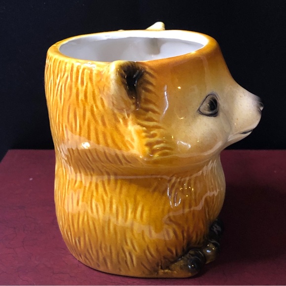 Vintage 3D Smiling Adorablely Cute Brown Fox Mug w/Full Body Features & Details - Picture 4 of 9